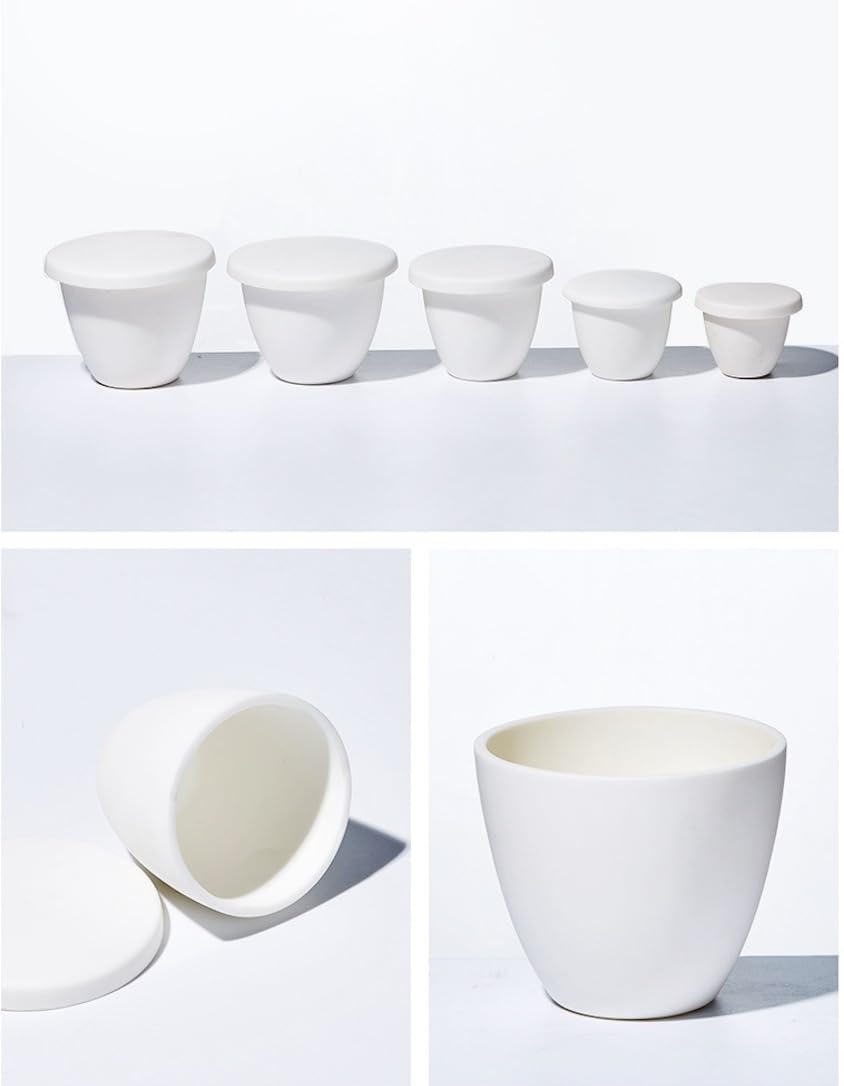 Alumina (99.3%) Cylinder Crucible Alumina with Lid 120ml Sample Holder